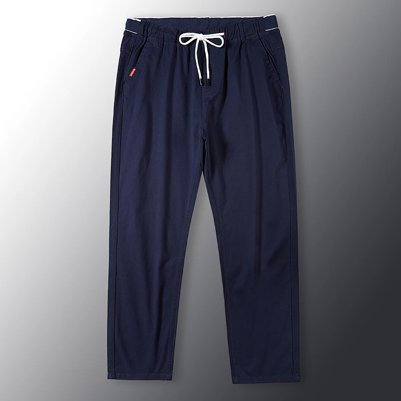 

Plus Size 5XL 6XL 7XL Men's Casual Pants Classic Style High Quality Elastic Loose Straight Solid Color Trousers Male Brand