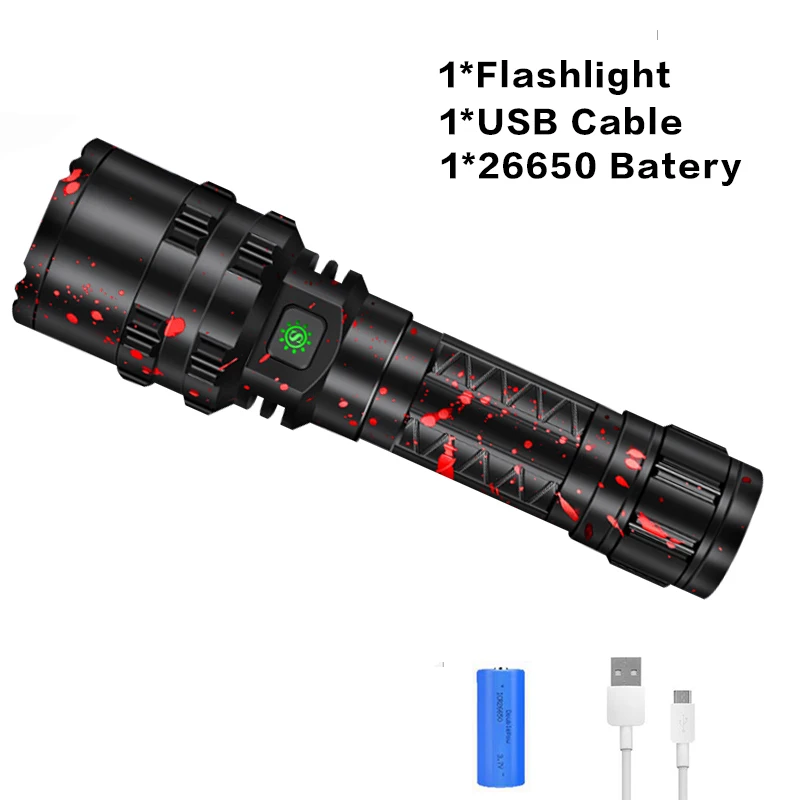 Самый яркий G2 СВЕТОДИОДНЫЙ светильник-вспышка XLamp Тактический светильник-вспышка s XHP70 USB Перезаряжаемый водонепроницаемый светильник с 18650 26650 для охоты - Испускаемый цвет: Package G