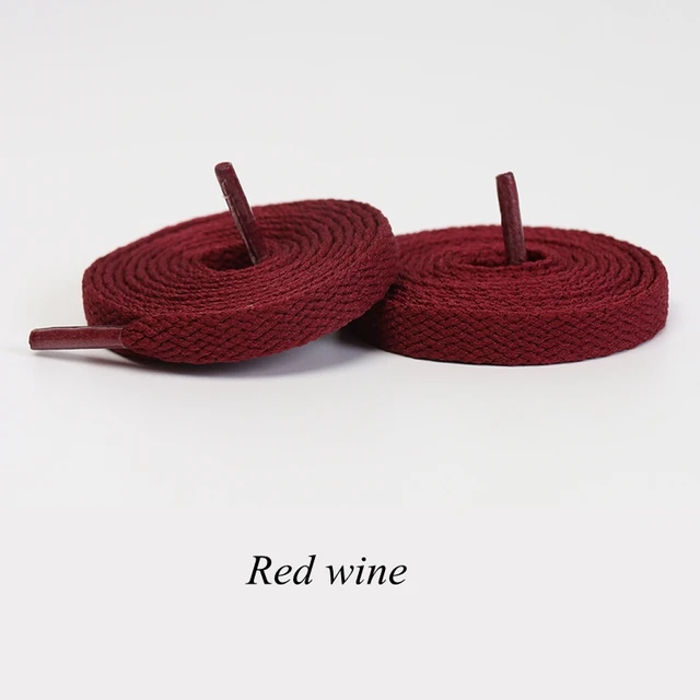 1 Pair Flat Shoelaces Classic Shoe Laces Fit Fashion Solid Sports Shoelace Casual Unisex Shoe Strings Shoe Accessories AF1 Wine Red