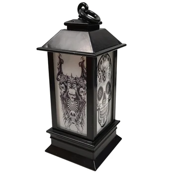 

Desktop Layout Halloween Hanging Party Oil Lamp Gradient Decoration Electric Simulation Flame Light Vintage Bar Mini Led