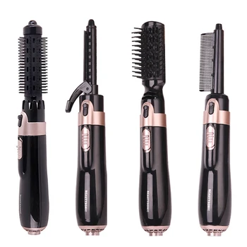 

4 in 1 Hair Dryer Brush Electric Hair Straightener Curler Brush Negative Ion Hot Air Comb Hair Styler Tools For Women And Men