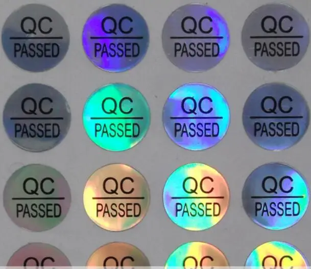 1000 шт 10 мм Диаметр QC пройденные наклейки матовая/голограмма Серебряная клейкая водонепроницаемая - Цвет: Hologram silver