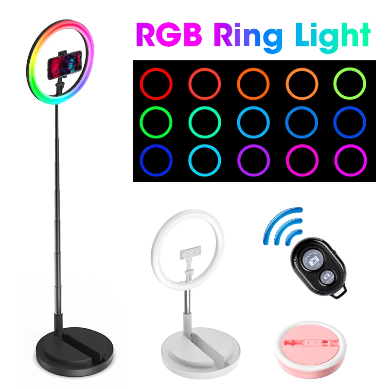 12 дюймов белый/теплый белый/RGB красочный складной светодиодный кольцевой