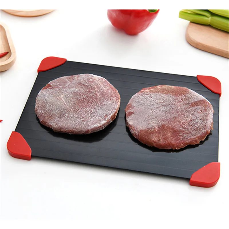 Fast Defrosting Tray Rapid Thaw Plate Magic Board For Frozen Foods Food-Safe Aluminum Quick Thaw Defrosting Tray For Kitchen