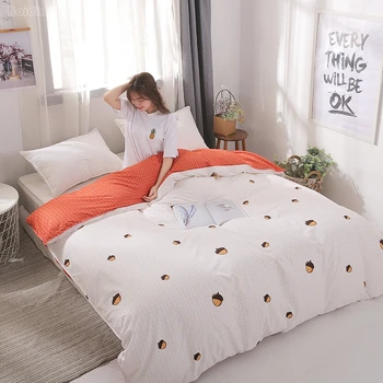 

Fashion Solid White Duvet Cover 1pcs Red Apple Printed Adult Duvet Cover 150*200cm,180*220cm,200*230cm,220*240cm Comforter Cover