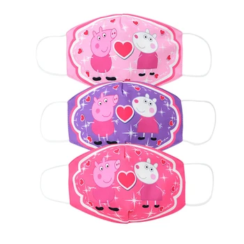 

3 Pcs Peppa Pig Anti Pollution Mask Dust Respirator Washable Reusable Children Anime Masks Cottons Kid Mouth Travel for Gift