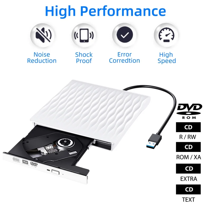 Красочный портативный внешний CD DVD привод USB 3 0 тонкий Rewriter горелки писатель