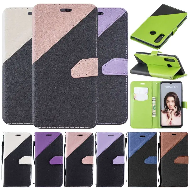 

Covers Contrast Color Wallet Capa For Huawei Y9 Y7 Y6 2019 P30 Pro P9 Lite 2016 P8 Lite Y5 2 Y3 II Case GR5 2017 Y5II Y6II D09E