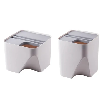 

2 Pcs Kitchen Trash Can Stacked Sorting Trash Bin Recycling Bin Household Dry and Wet Separation Waste Bin Rubbish Bin for Bathr