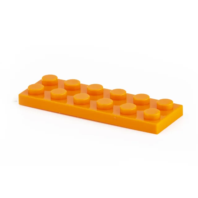 20pcs Bulk Small Particle 3795 MOC Building Block 2x6 Plate Low Brick Flat Accessories Building Block Castle Toys orange