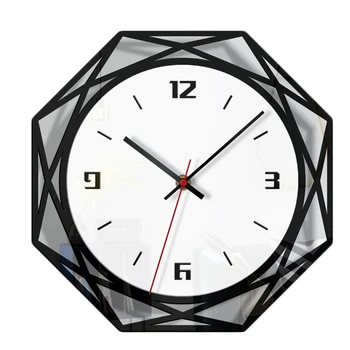 

3D Retro Nordic Wall Clock DIY Decor Silent Transparent Acrylic Wall Clock For Home Living Room Bar Cafe Decor Round Watch J50