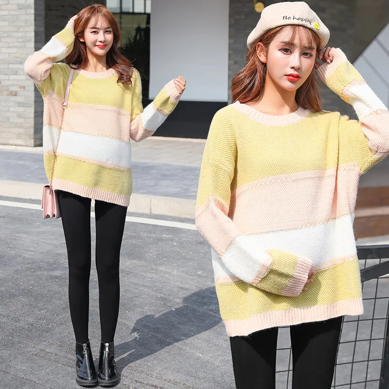 

Maternity Clothes Autumn Clothing New Style Korean-style Loose-Fit Mid-length Tops Large Size Loose-Fit Sweater Korean-style Fas