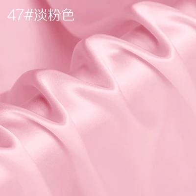 90 чистый цвет шелк тутового крепа атласная ткань для женщин платье Cheongsam рубашка ширина 114 см Одежда Ткань Сделай Сам шитье горячая распродажа - Цвет: 47