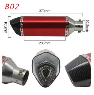 ZSDTRP Мотоцикл выхлопная труба akrapovic Escape модифицированный Универсальный мотоцикл для Honda Ninjia 250 ATV PCX155 NVX155 R25 R6 - Цвет: B 02