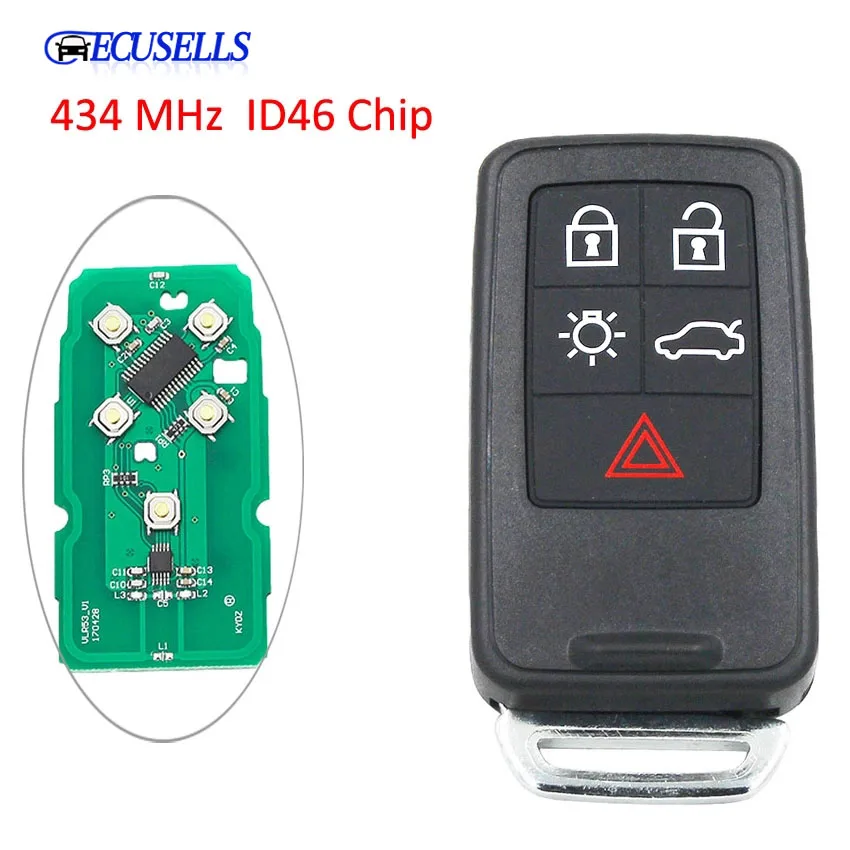 Смарт ключ с 5 кнопками для Volvo XC60 S60 S60L V40 V60 434 МГц id46|key for|key keykey smart key |