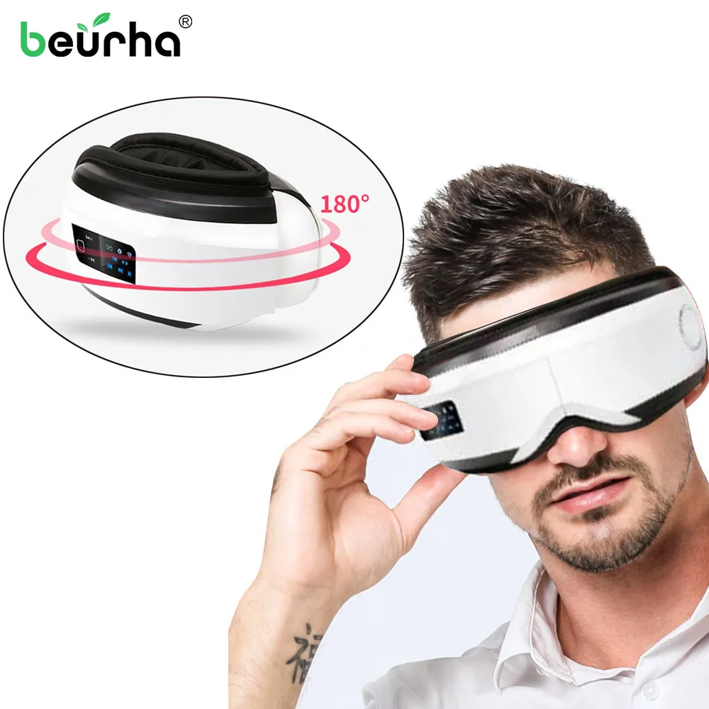 Bluetooth беспроводной массажер для глаз электрическая машина давление воздушным потоком Вибрация с подогревом массаж музыка массажер очки Usb Перезаряжаемый