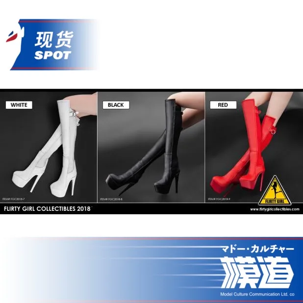 red boots Флирт девушка коллекционные вещи FGC2018 1/6 масштаб женские кожаные высокие сапоги на высоком каблуке модельная обувь пустой внутри - Цвет: red boots