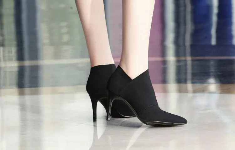 Сапоги на высоком каблуке-шпильке; обувь с острым носком; модные пикантные модельные сапоги; женские сапоги; цвет серый, черный; женские сапоги на высоком каблуке; Botas Mujer Con Cordones