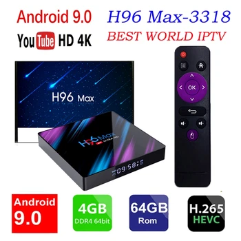 

H96 MAX RK3318 Android 9.0 TV BOX Smart TV BOX 4GB RAM 32G/64G ROM Google Voice Assistant Play Store Netflix Youtube 4K tv box