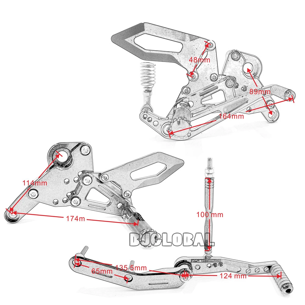 Rearsets для Yamaha MT09 FZ09 MT FZ 09 аксессуары для мотоциклов ЧПУ подножка подножек Регулируемый переключатель