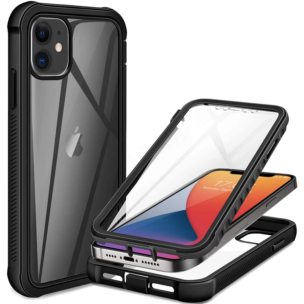 Защитный чехол для iPhone 12 Pro Max Mini 11 Xs X Xr 6 6S 7 8 Plus SE2 прозрачный противоударный 360 |