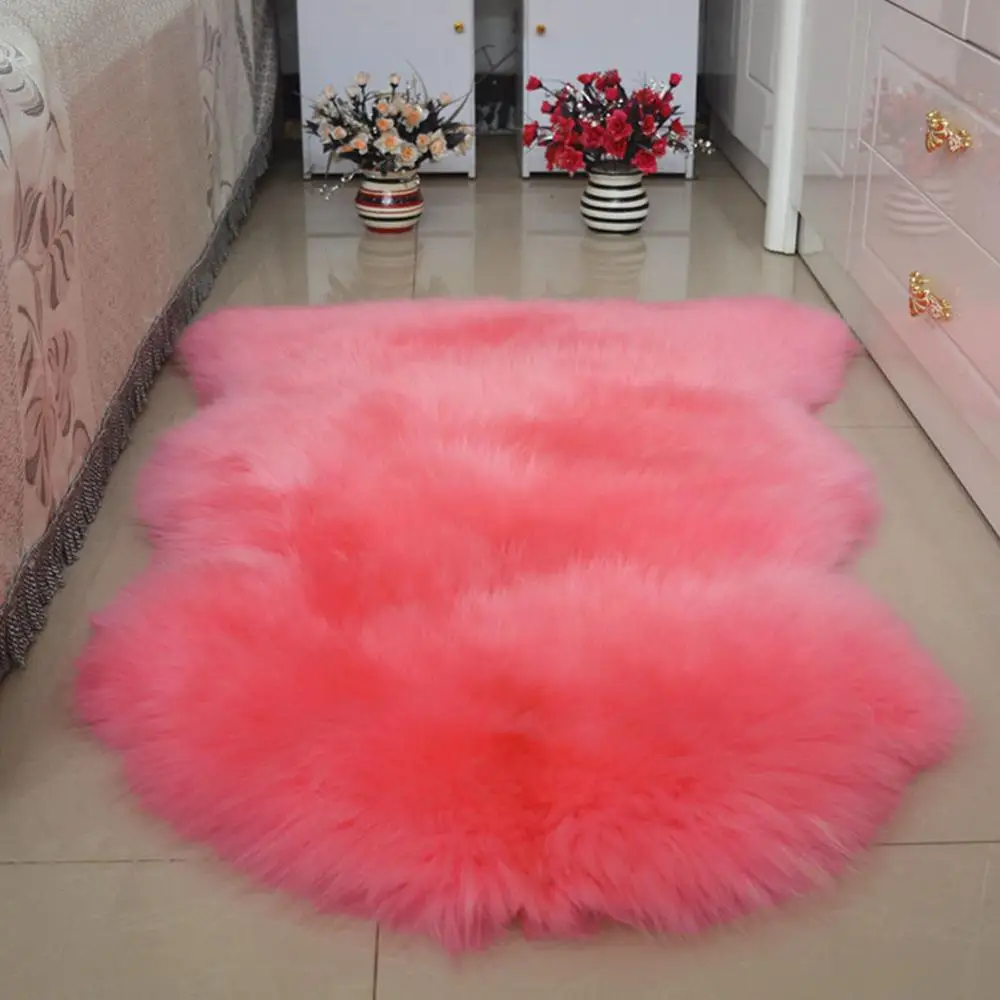 Pink Wool Cushion Чистая шерсть большой люкс вся Австралийская овчина плюшевая подушка для сиденья накладка ковер в автомобиль диван коврик спальня гостиная - Название цвета: Pink Wool Cushion