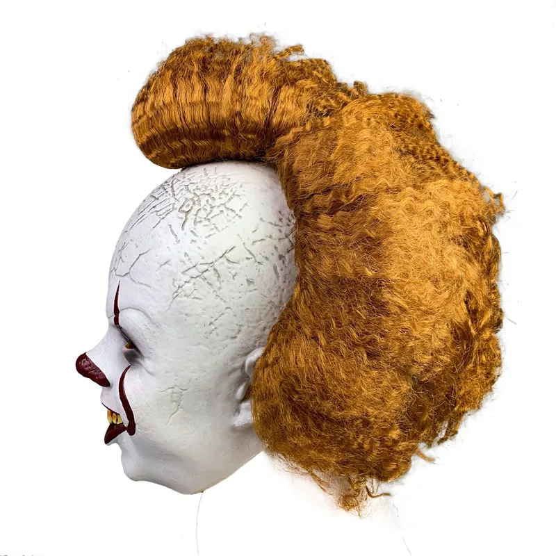 Новая яркая Джокер маска пеннивайза Стивен Кинг It Chapter Two 2 ужасов клоун Косплей латексные маски с золотой парик Хэллоуин Вечерние