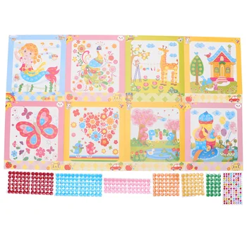 

1 Set DIY Button Paintings Material Kit Handmade DIY Diamond Paintings Kit Creative DIY Sticky Drawings Material Educational DIY