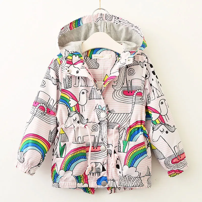 Mayfair Cabin/весенне-Осенняя детская одежда; куртка От 3 до 7 лет; Верхняя одежда и пальто для малышей; Одежда для девочек; одежда для детей с капюшоном и рисунком кота - Цвет: AZ1062