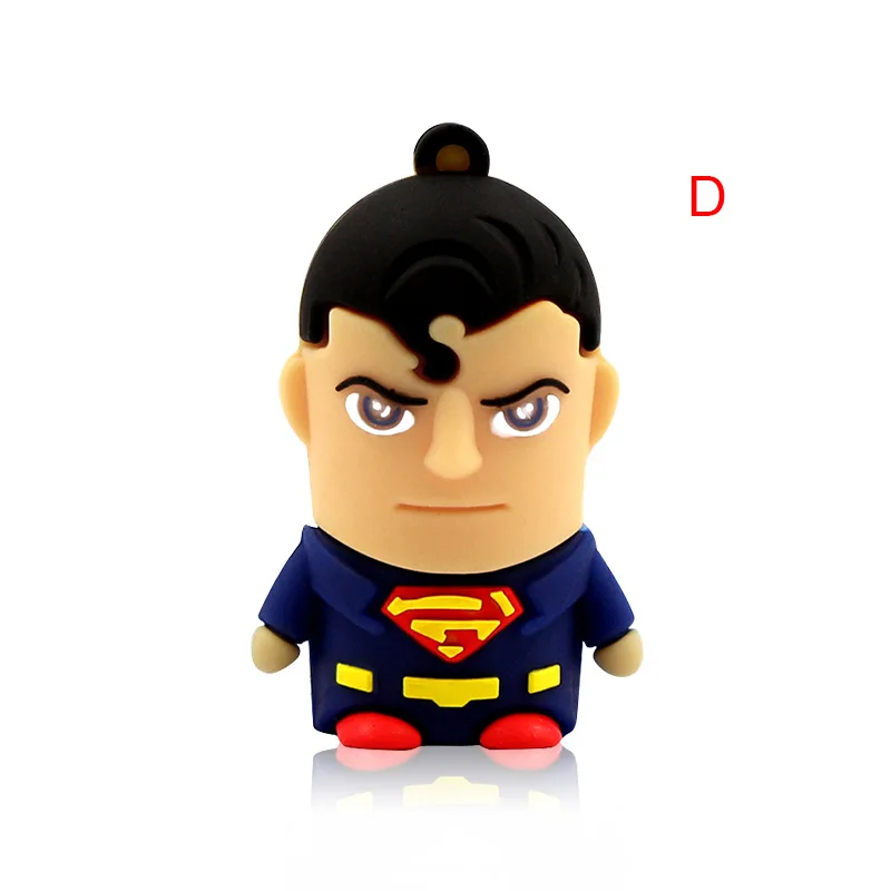 D USB флеш-накопитель, 32 ГБ, забавный, 64 ГБ, USB флеш-накопитель, 4 ГБ, 8 ГБ, 16 ГБ, карта памяти, мини-флешка, 128 ГБ, Капитан Америка, Бэтмен - Цвет: D