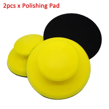 

2pcs 5 Inches Yellow Sandpaper Backing Polishing Pad Abrasive DIY Block Tools Self Adhesive Sanding Disc Holder PU Foaming
