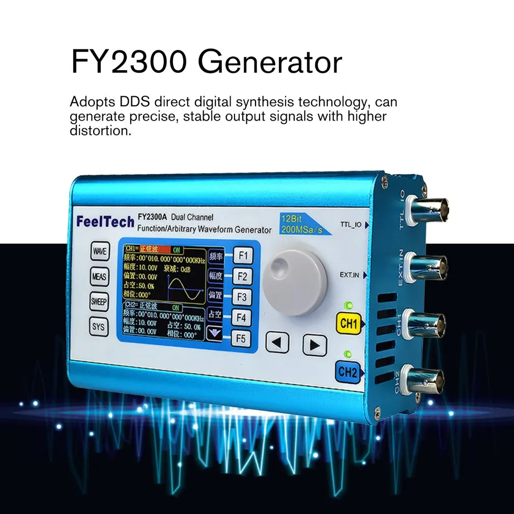 

Digital DDS Dual-channel Signal Generator Arbitrary Waveform Function 200MSa/s 20MHz Frequency Meter US/EU Plug