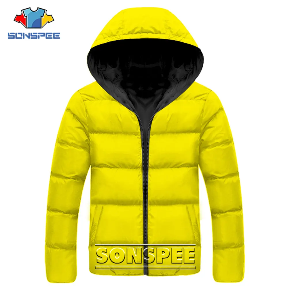 SONSPEE Winter New Solid Color Printed Parkas Quality Brand Women's Hooded Warm Thick Puffer Jacket Female Fashion Casual Coat