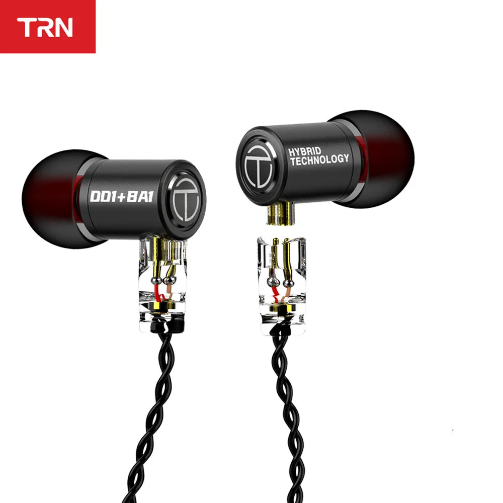 Гибридные металлические наушники вкладыши TRN M10 1BA + 1DD IEM Hi Fi DJ монитор спортивные