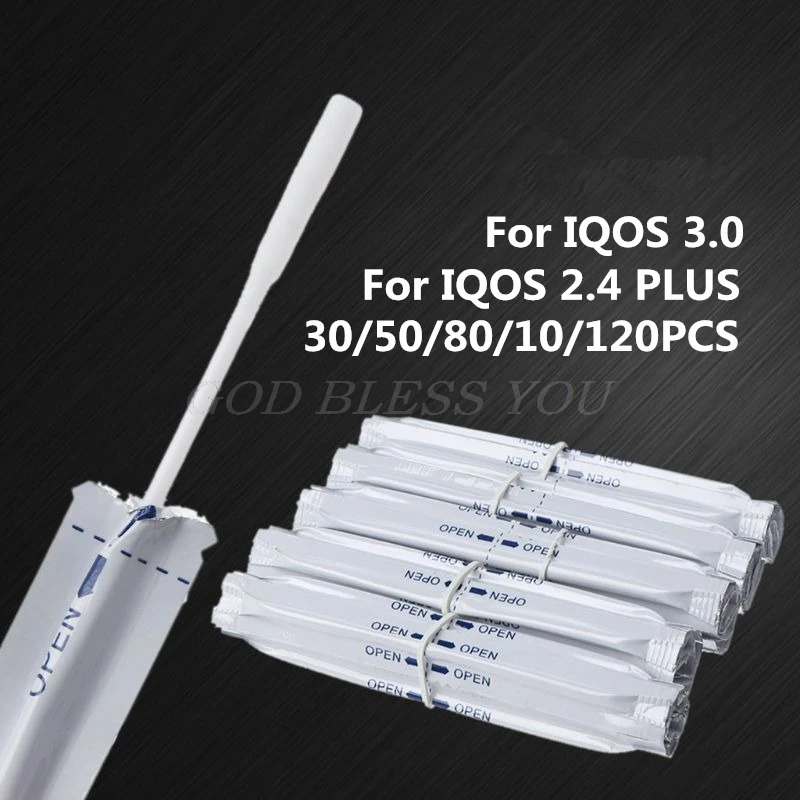 

30/80/100/120Pcs/Box Wet Alcohol Cotton Swabs Double Head Cleaning Stick For IQOS 2.4 PLUS For IQOS 3.0 LIL/LTN/HEETS/GLO Heater