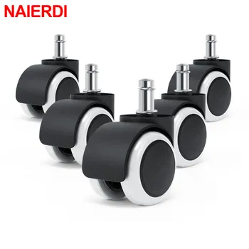 

NAIERDI 5pcs Universal Mute Wheel 2" Office Chair Caster Replacement Casters Swivel Rollers 360 Degree Furniture Wheel Hardware