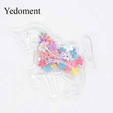 10PCS Transparent Plastic Bag With Colorful Sequins For Hair Clips, DIY Craft Decoration Accessories Y19060401