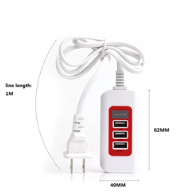 Универсальное зарядное устройство ЕС США Plug смарт розетка удлинитель 3USB быстрый