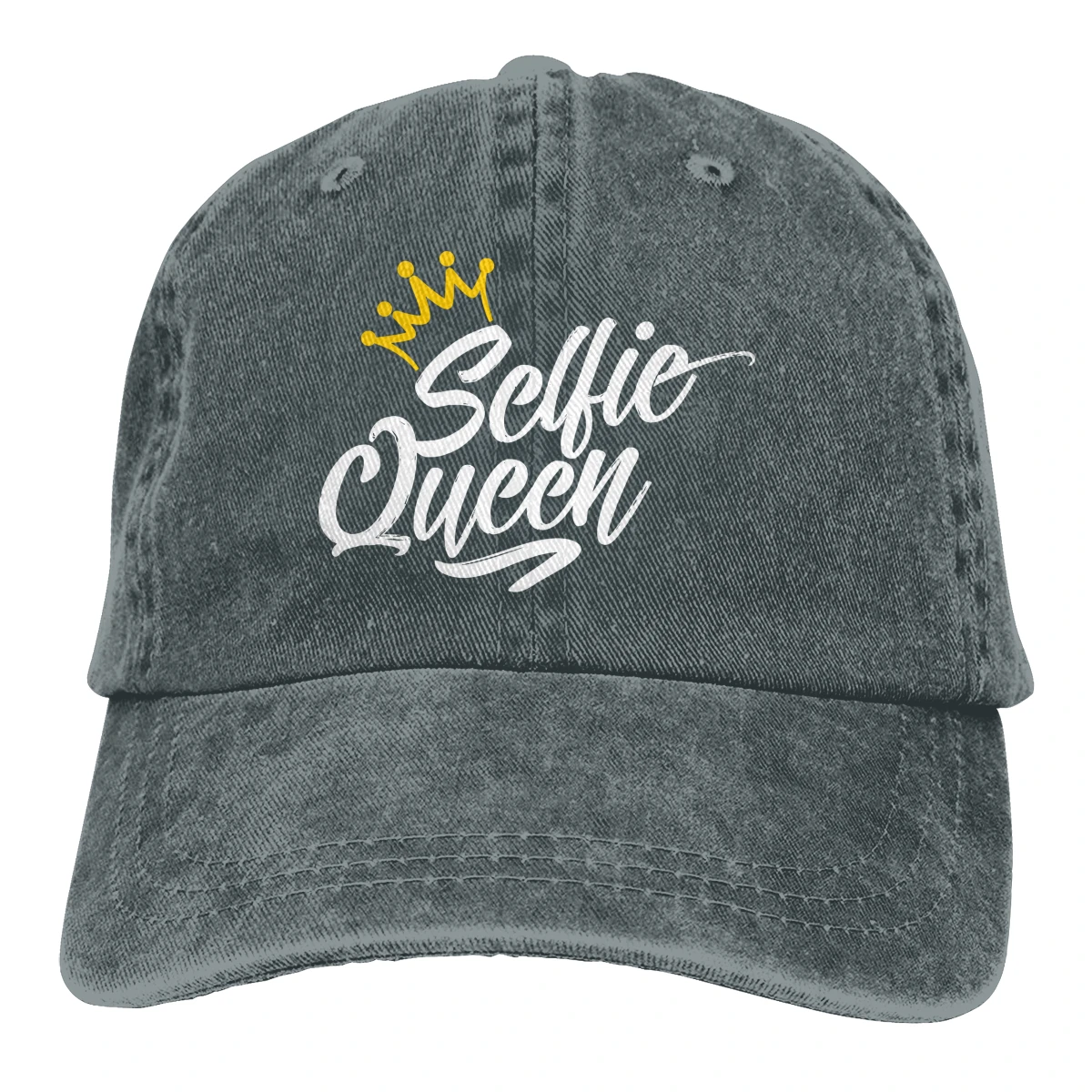 Селфи королева Casquette черный унисекс Мужские Женские деним Strapback бейсболка Регулируемая Гольф папа шляпа