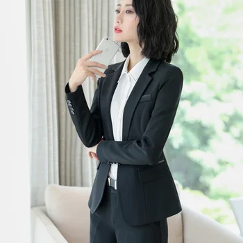 

Temperament Office Work Pant Suits Women Suit Elegant Business Lady Uniform Female Blazer Jacket Trousers Two Piece Set Big Size