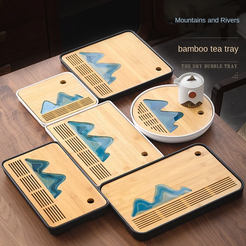 

Japanese Tea Tray Bamboo Tea Tray Simple Home Hotel Travel Kung Fu Water Storage Tea Tray Tea Table Chinese Tea Table Wood Tray