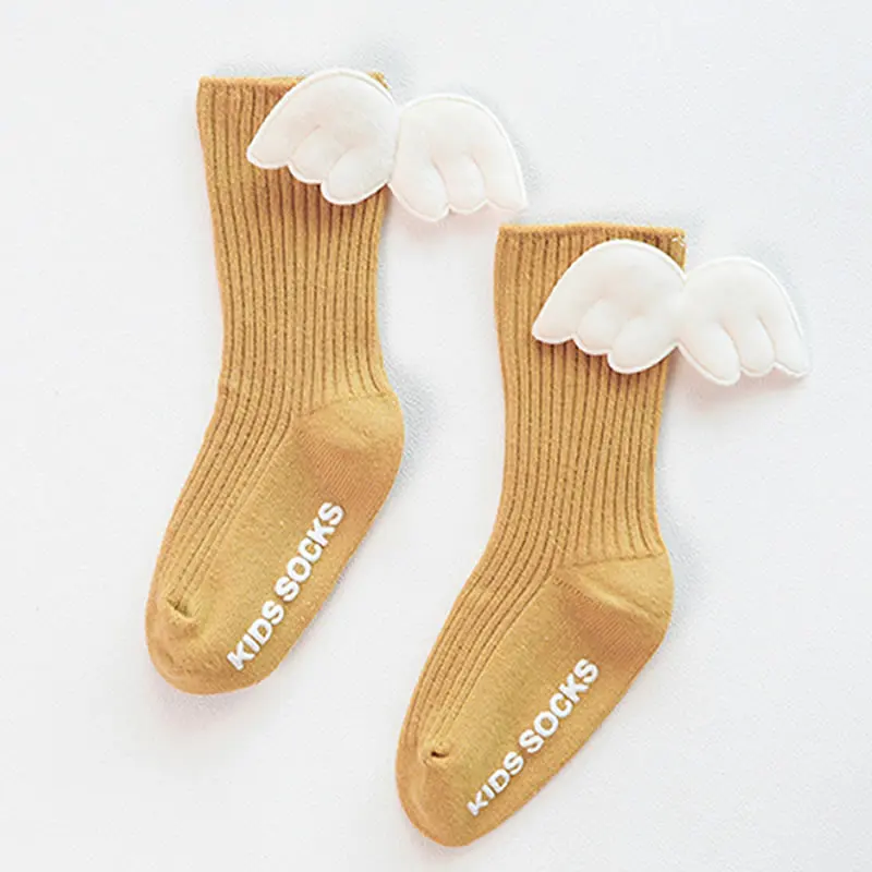 Baby Stockings Cotton Baby Girl Crew Leg Warmers Angel Wings Children Loose Summer Cute Kids Bunching Legwarmers