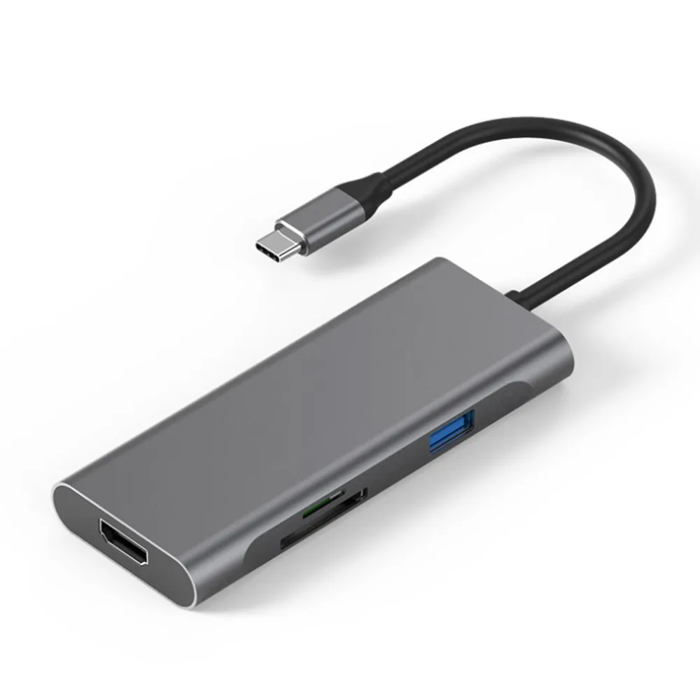 7 в 1 плата расширения тип-c Расширительная Док-Станция HDMI HD 4 к usb-хаб многофункциональный конвертер ноутбук док-станция для ПК компьютер