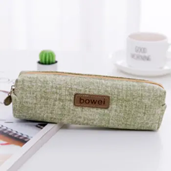 

Creative pencil bag canvas Korea large capacity pencil case Student female simple pencil case Pencil bag