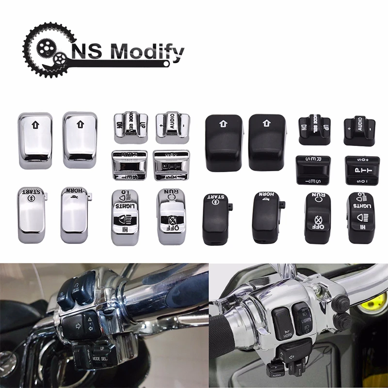 Motorcycle Hand Control Switch Housing Buttons Caps For Harley Touring Electra Glide SOFTAIL DYNA FLHT FLHX FLHTC FLTRX 96-13