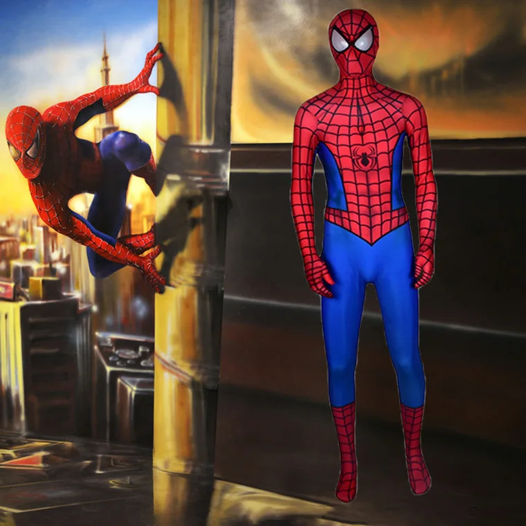 Удивительный Человек-паук 2 Дети взрослый Косплей Костюм лайкра спандекс полный