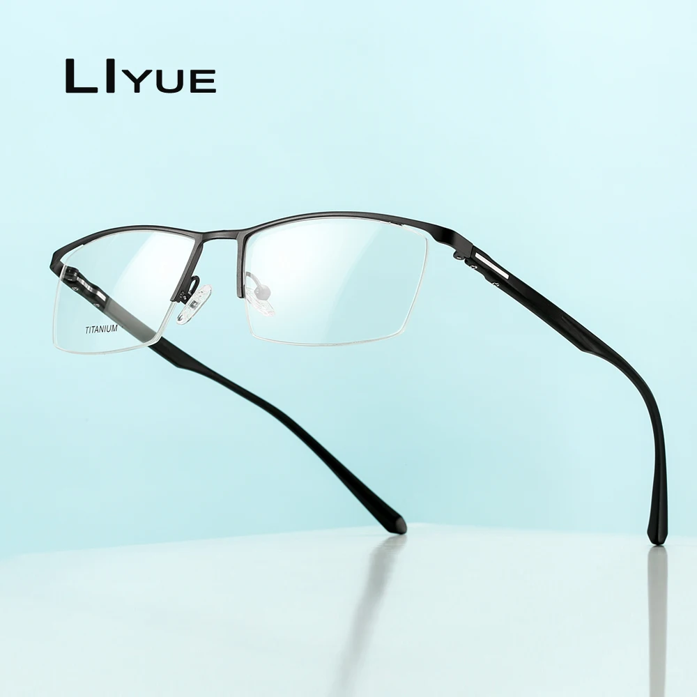 

Fashion Square male eyeglasses Glasses Frame Men Titanium Alloy Male Metal Full Spectacles Eyewear Myopia Prescription glasses