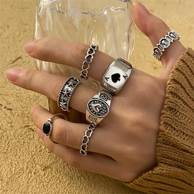 Ring Set 19Pcs for Women Vintage Adjustable For Girls Pearl Punk Snake 2021  New Trendy Fashion Jewellery