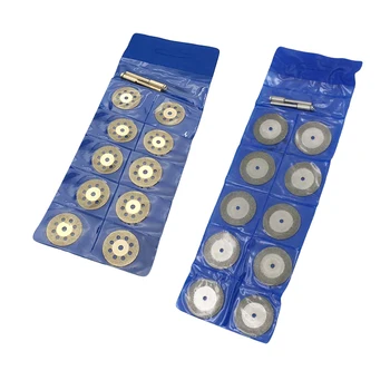 

10pcs/set 22/30mm Mini Diamond Saw Blade Silver Cutting Discs with 2X Connecting Shank for Dremel Drill Fit Rotary Tool