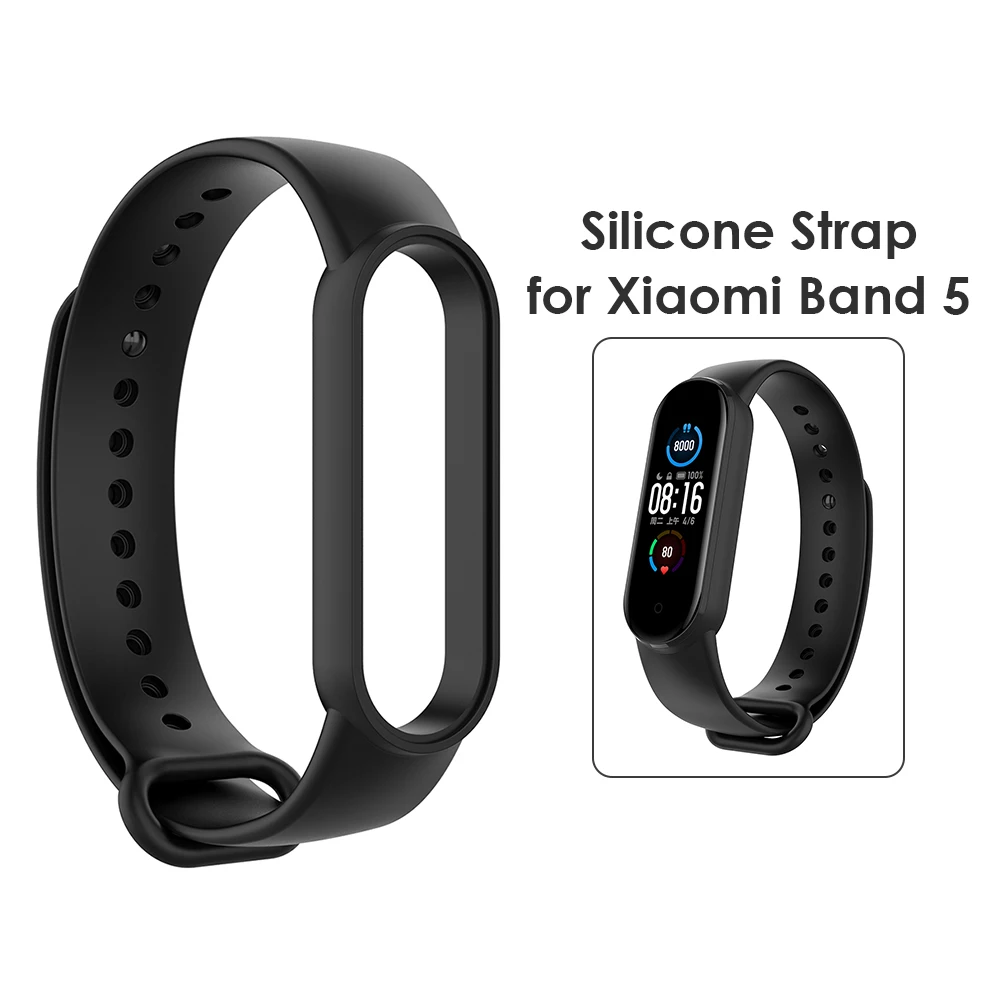 Силиконовый ремешок для Xiaomi Mi Band 5/NFC мягкий смарт браслет сменный часы наружные